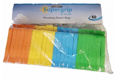 Holmes Supergrip Premium Plastic Clothes Pegs x 40
